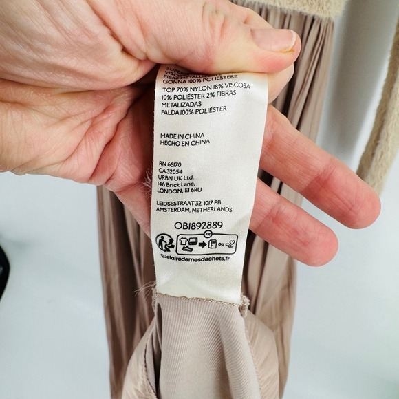 Anthropologie The Thea Long-Sleeve Eyelash Twofer Sweater Dress Size XXS Pleated - Picture 6 of 8